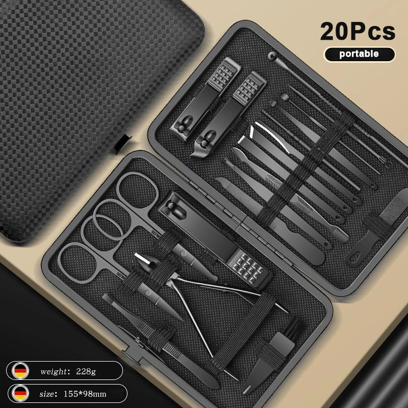 8 12 15 20 Manicure Cutters Nail Clipper Household Stainless Steel Qme All Black 20pcs