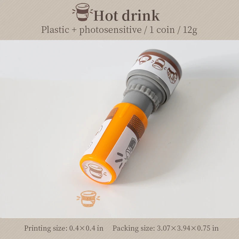 Cartoon Coffee Wooden Rubber Stamps Small Cute Life Travel Rubber Seal Scrapbooking Planner Decorative Stamp Stationery Korean Qme F