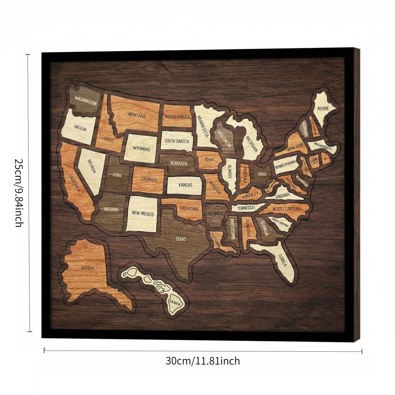 Wooden USA Travel Map Puzzle Record Your Journey Beautiful Memories Home Office Bar Hotel Wall Decoration Unique Gift Qme