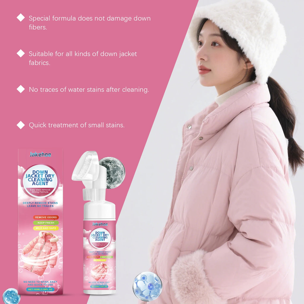Down Jacket Dry Cleaning Agent Deep Clean Down Jacket Surface Stain Keep Down Fluffy and Soft Eliminate Odor Down Jacket Cleaner Qme