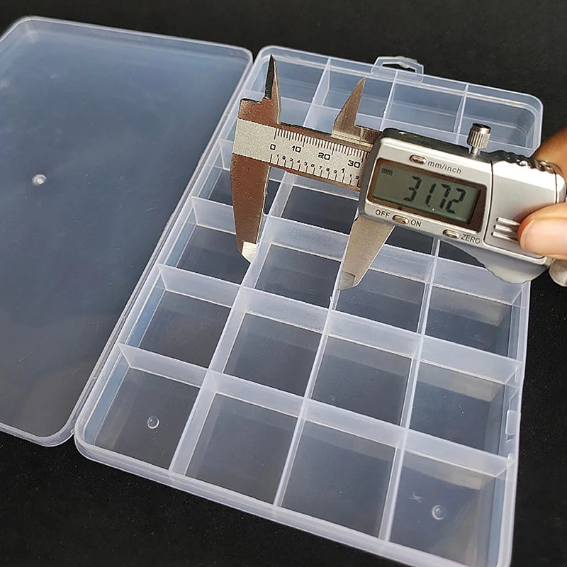 Earring Box Jewelry Rectangle Case 24Grids Plastic Storage Qme