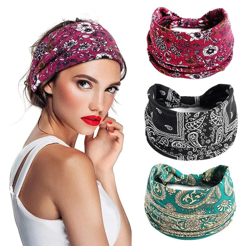 Bohemian Trendy Yoga Motion Hairpie Sweat-Absorbing Sweat Absorption And Elastic Cotton Head Ladies Headwear Hair Accessories Qme