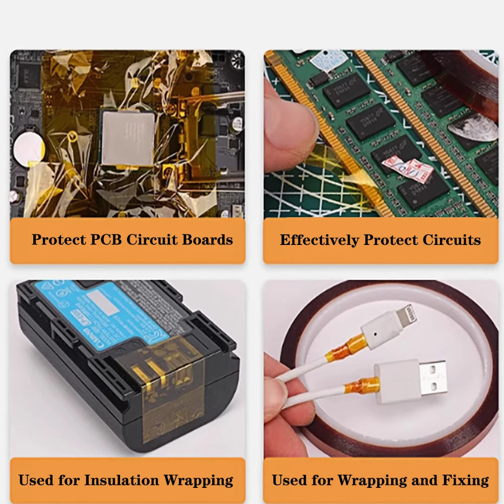 Thermal Insulation Tape High Temperature Heat BGA Tape Polyimide Adhesive Insulating Adhesive Tape 3D printing Board Protection Qme