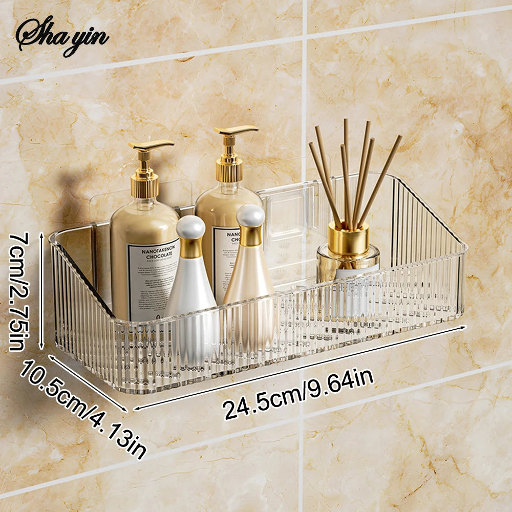Bathroom Storage Rack Wall Mounted Toilet Washroom Washroom Washbasin Wall Organizing Storage Basket Qme