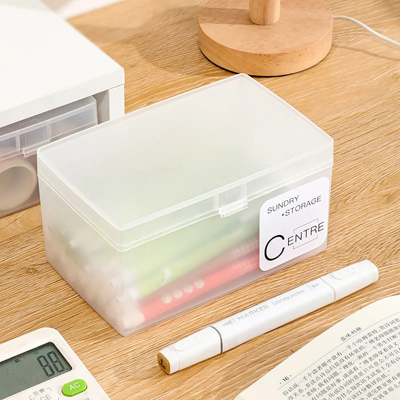 Photo Card Storage Box Desktop Cosmetic Organizers Transparent Qme