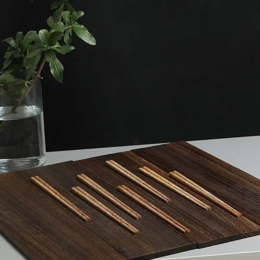 Premium Wooden Chopsticks Lacquerless and Waxless Japanese Hotel Household Mahogany Chopsticks 10 Pairs Set Korean Chopsticks Qme
