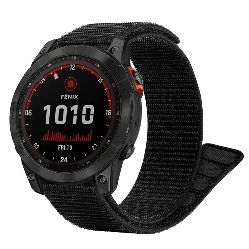 26 20 22mm Nylon Watch Band For Garmin Fenix 7X 6X Pro 7 7S 6 6S 5X 5 5S Plus/Venu 2 Plus Hook and Loop Quick Dry Strap Qme