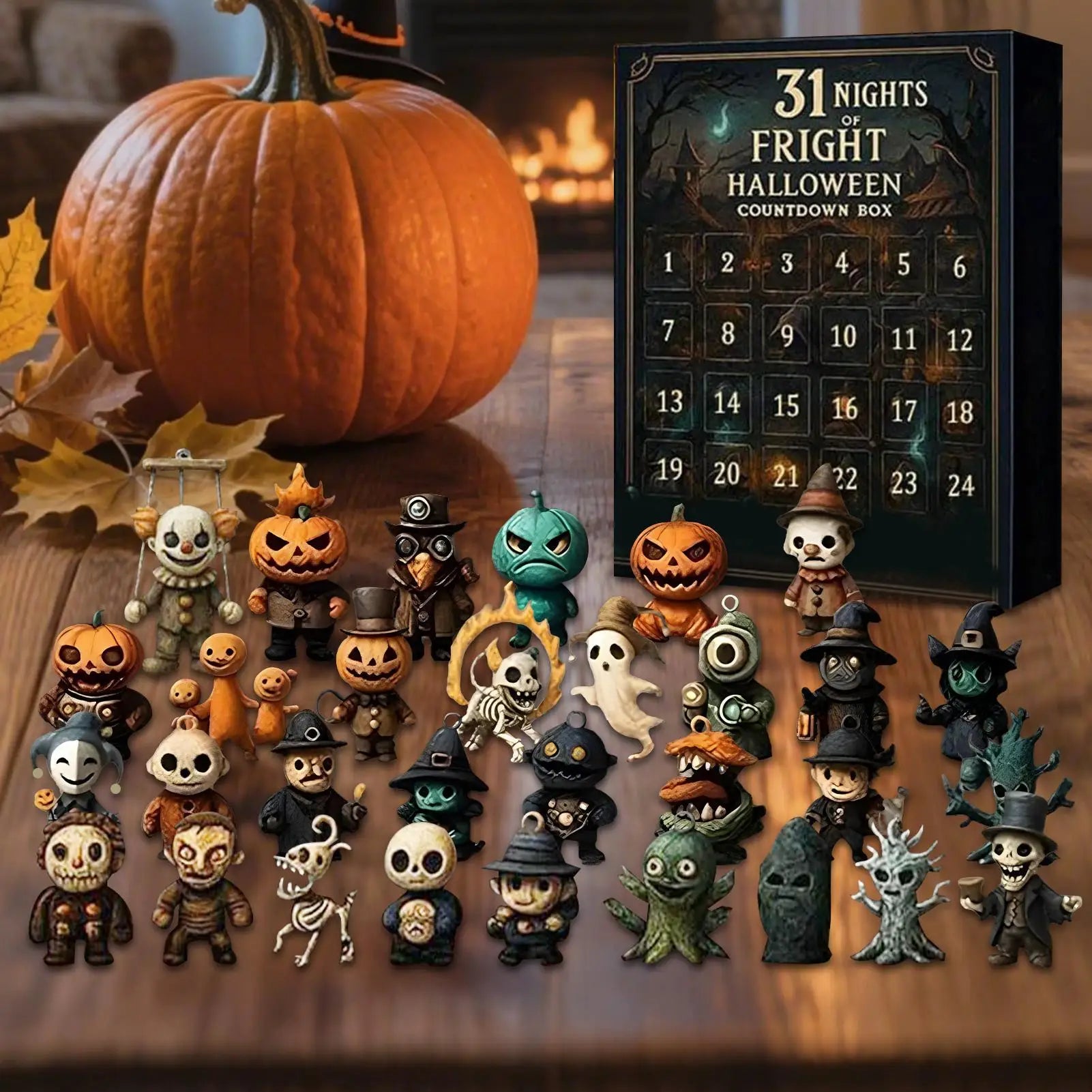 Halloweens Countdown Calendar Toys Advent 2d Acrylic Horror Qme