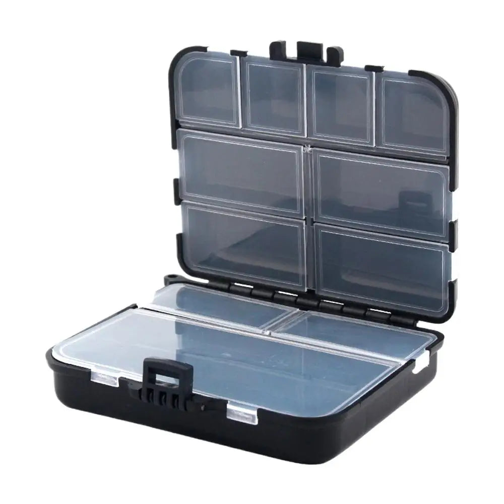 Small Fishing Tackle Box Portable Case Hooks Lure Baits Storage Box Containers Storing Swivels Jigs Hooks Sinker,10 Compartments Qme L