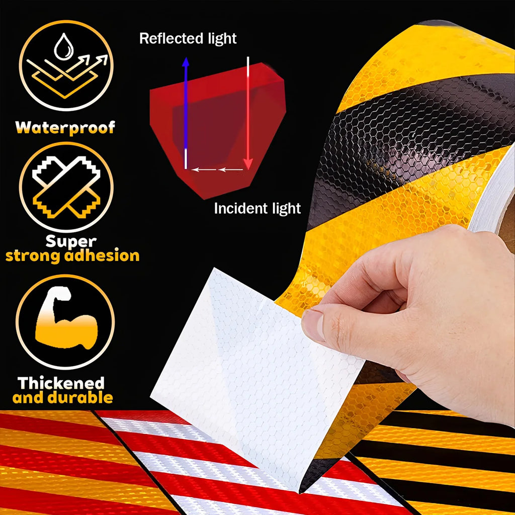 Twill ReflectiveTape High Visibility Self-Adhesive Safety Warning Sticker Conspicuity For Truck Qme