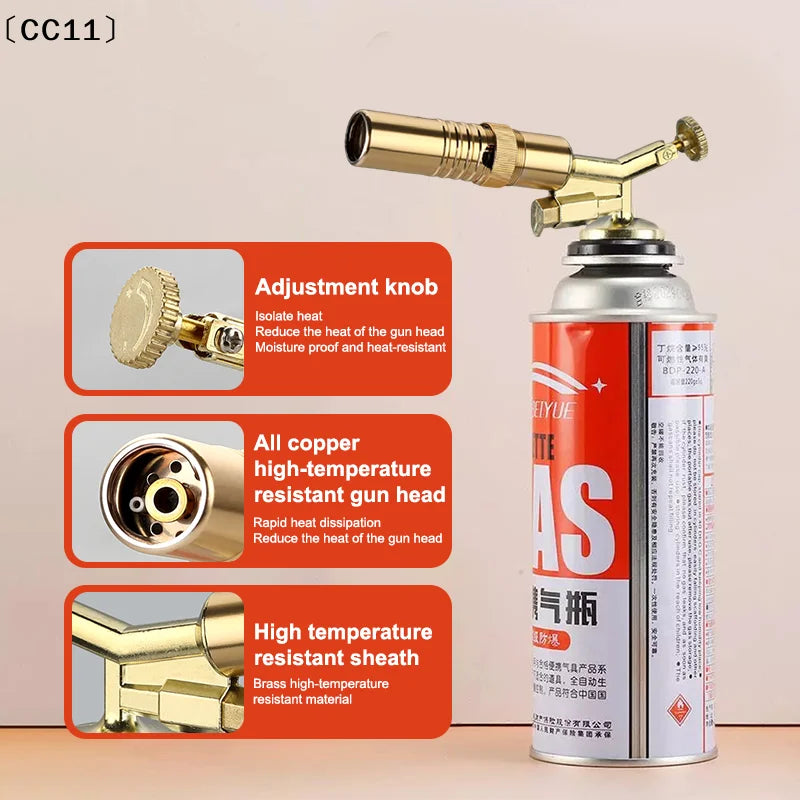 Portable Welding Gas Torch Flame Nozzle Butane Burner Outdoor Camp Qme