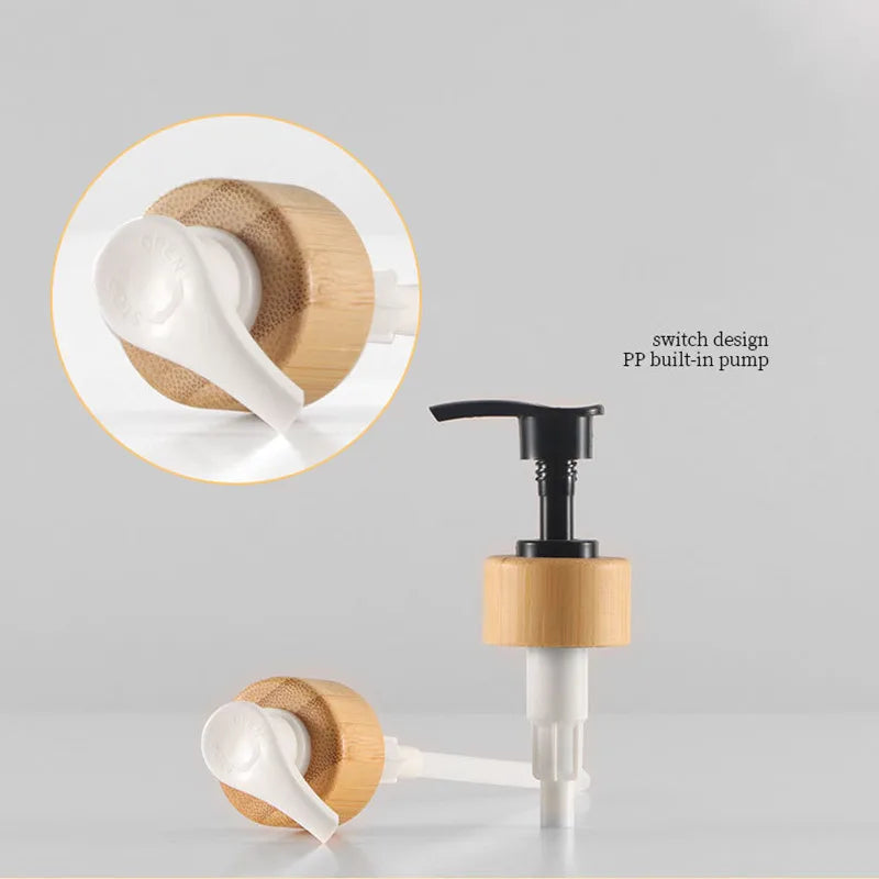 Dish Soap Bottle with Wood Pump Liquid Soap Dispenser Hand Soap Lotion Container Refillable Jars for Kitchen Bathroom 500/300ML Qme