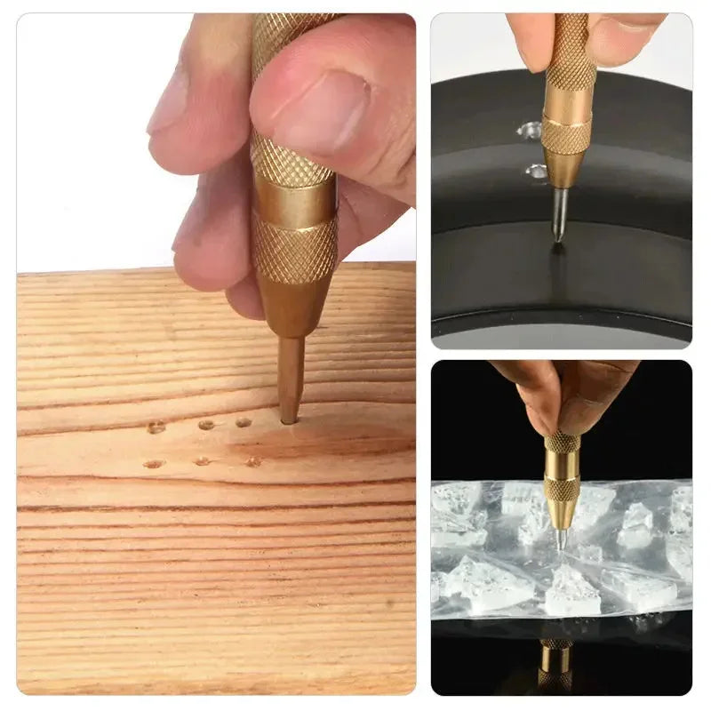 2pcs Automatic Center Punch General Automatic Center Punch Metal Drill Tool Center Hole Punch Super Strong Alloy Qme