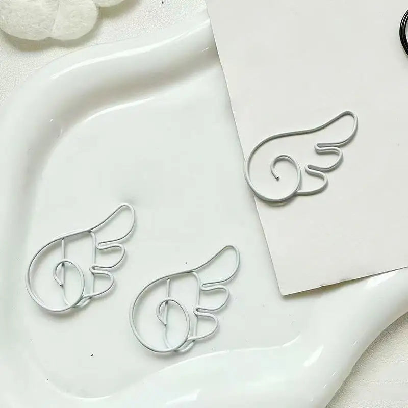 Angel Wing Shaped Decorative Paper Clips Durable Metal School Office Qme A