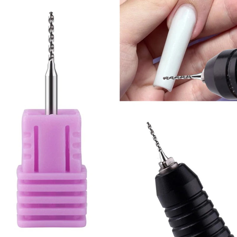 Nail Art Perforation Grinding Head Tungsten Steel Drill Bits DIY Punk Qme