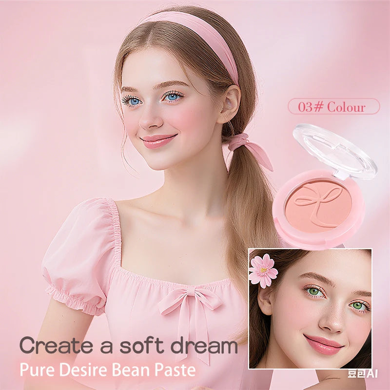 Cute Blush Powder, Lightweight & Smooth Finish, for Cheeks, Shape, Contour & Highlight Face to Create a Natural Matte Finish Qme