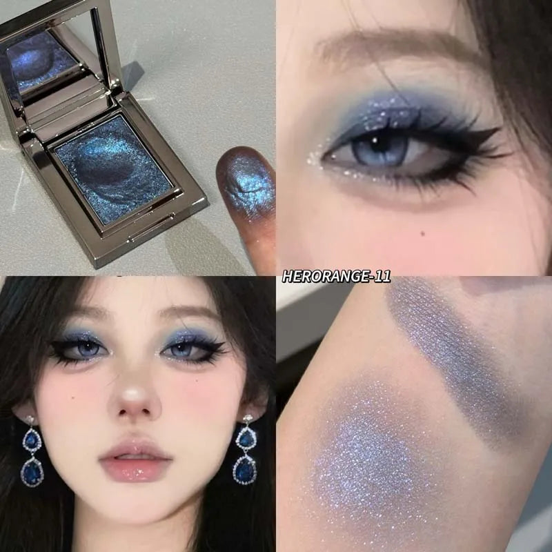 Metallic Glitter Pearlescent Eyeshadow Cream Chameleon Sparkling Mashed Potato EyeShadow Shimmer Brightening Highlighter Qme HR1023-11