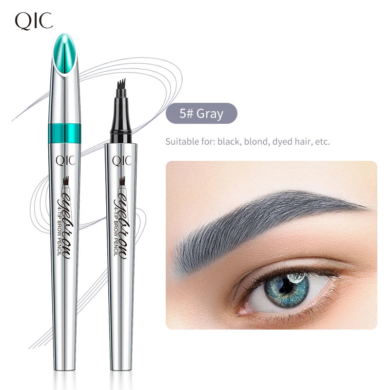 QIC Four-Pronged Eyebrow Pencil, Four-End, Long-Lasting, Non-Smudged, Water-Resistant, Anti-Smudged Eyebrow Pencil Qme Q703-5