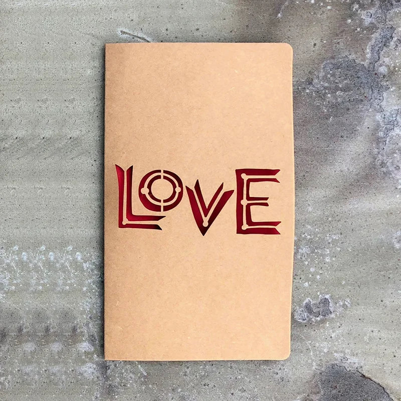 1pcs of Hollow Valentine's Day Mother's Day Greeting Card / Kraft Paper Card Holiday Cards Birthday Cards Blessing Gift Card Qme love 10x17cm