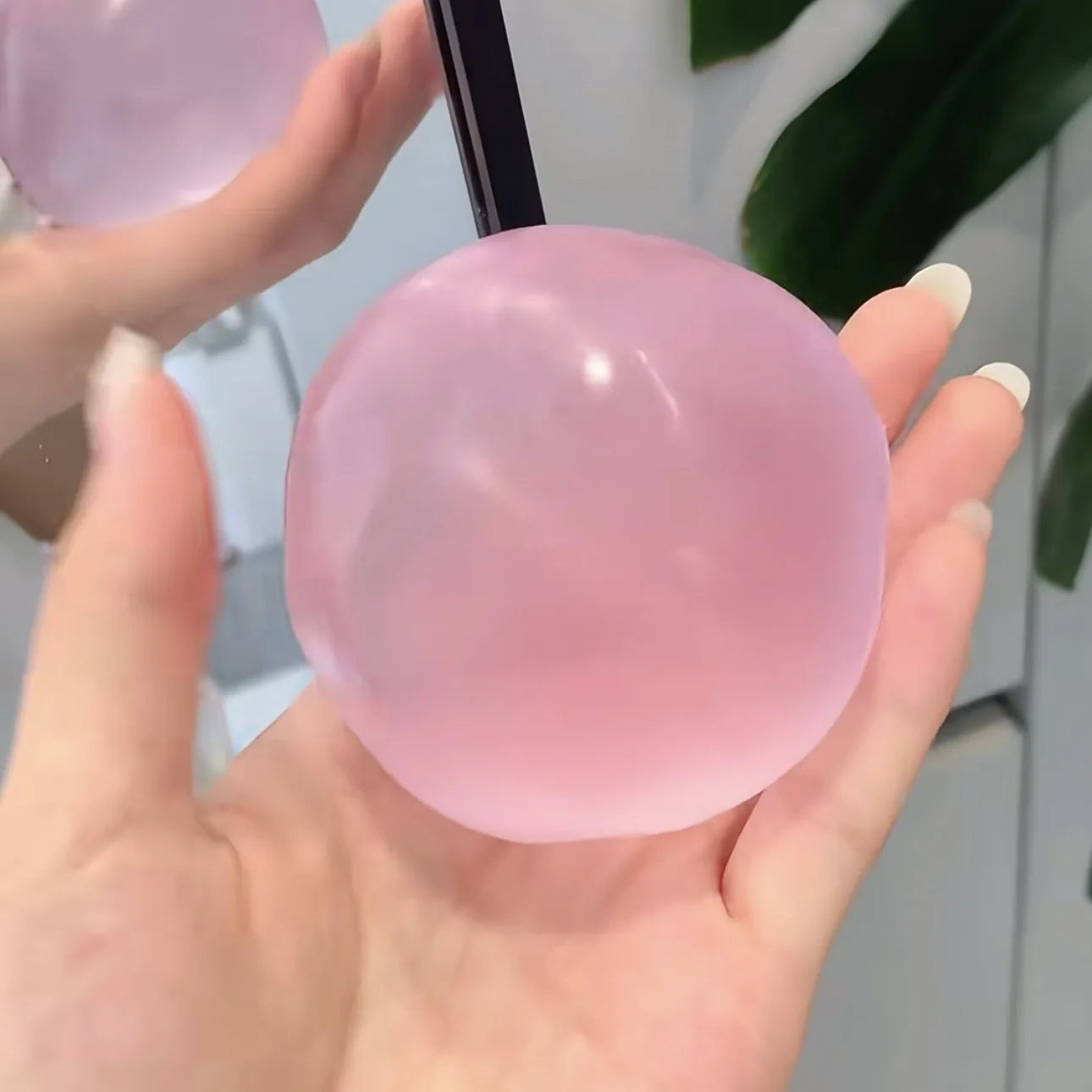 ABlue Maltose Squishy Toy, Cute Mochi Anti Stress Fidget, Soft Simulated Transparent Ball Quick Rebound Decompression Toy Qme