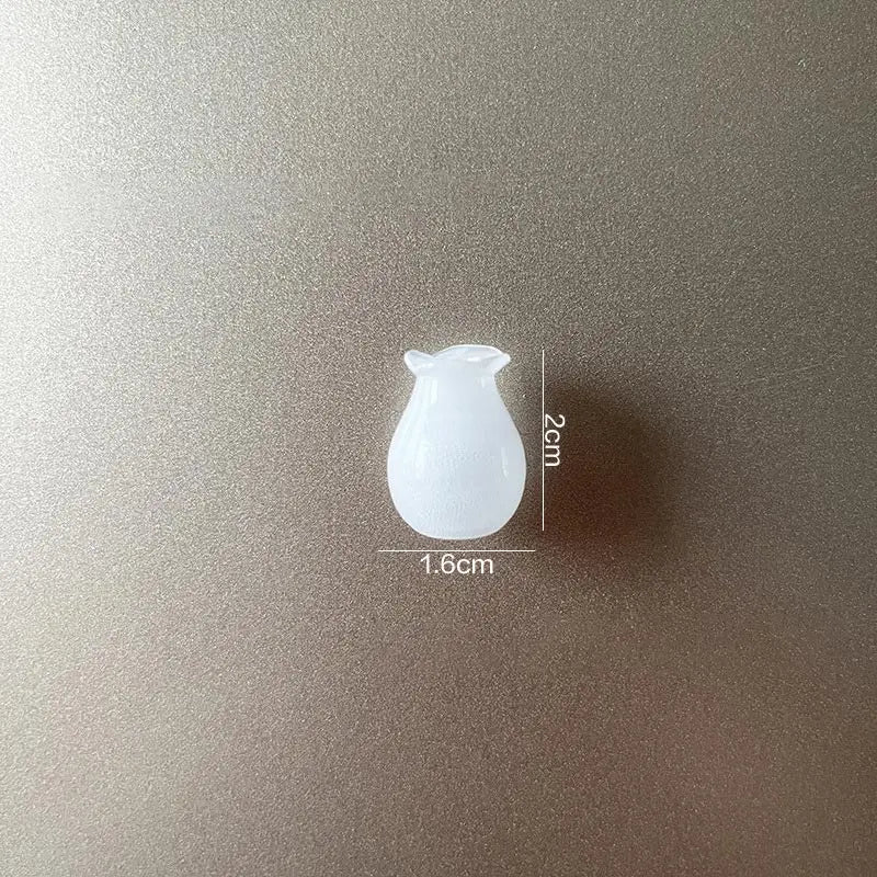 Mini Glass Vase Fridge Magnet DIY Porcelain Vase Flowers Refrigerator Message Sticker Plant Magnet Green Gift Kitchen Qme D