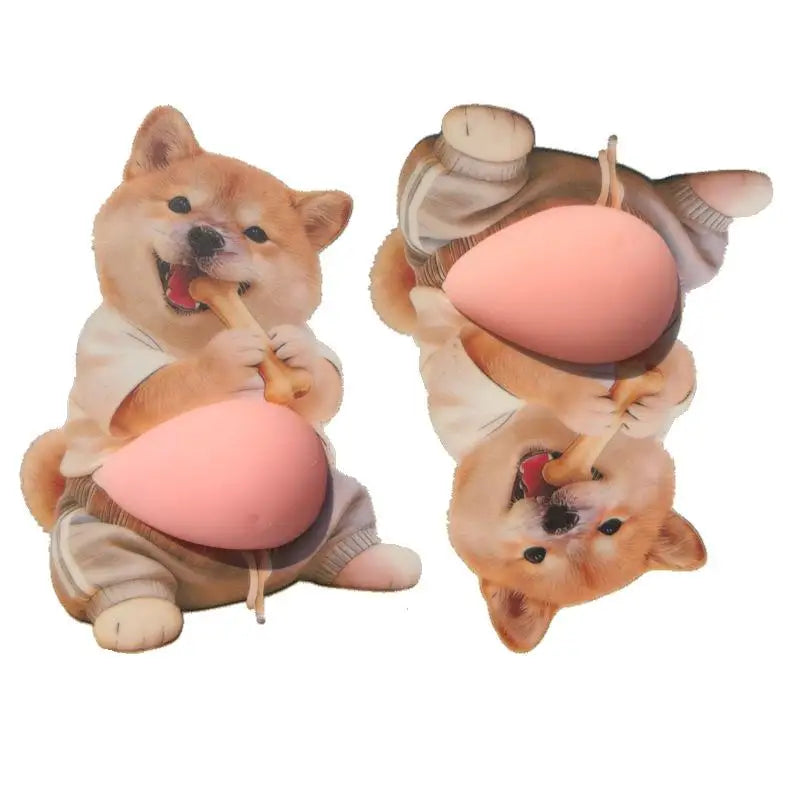 3D Cute Kawaii Dog Belly Sticker Silicone Soft Kitten Orange Outfit Qme B
