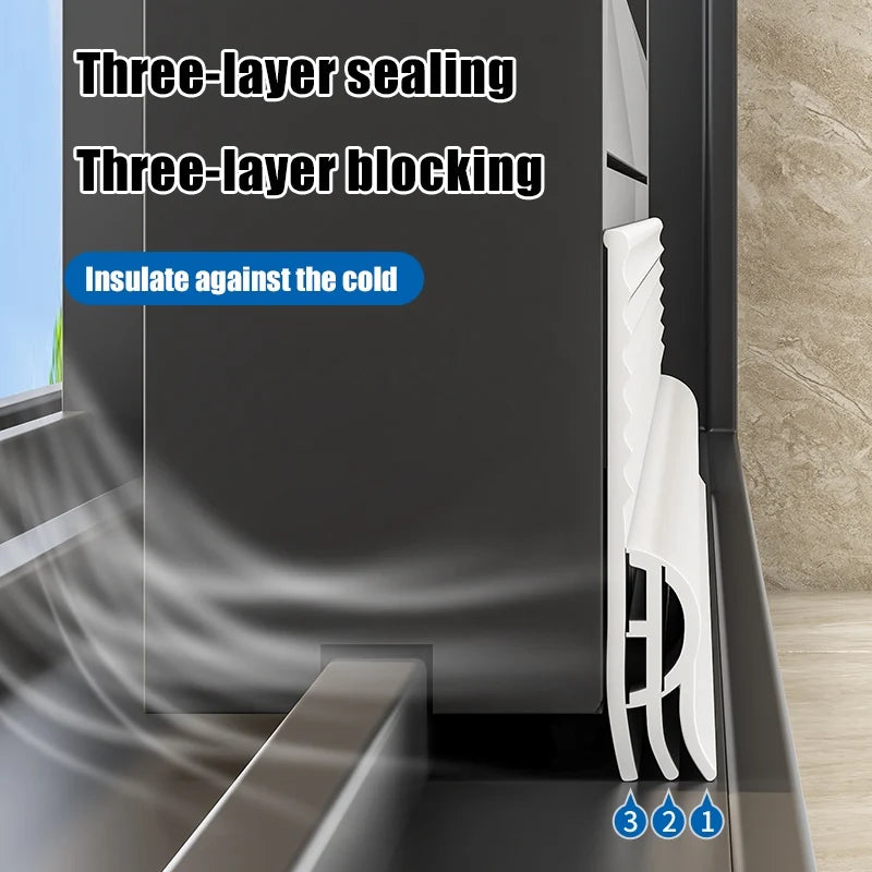2/4M TPE Triple Anti-Cold Window Seal Strip Windproof Dust-proof Noise Reduction Weatherstrip Self Adhesive Door Seal Strip Qme
