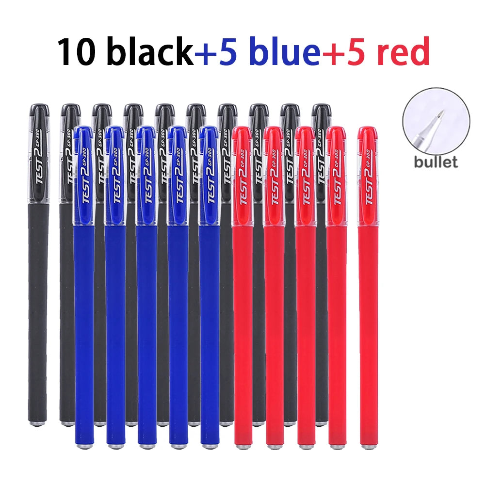 20-100Pcs Minimalist Gel Pen, 0.5mm Black/Blue/Red Ink Multi-purpose Gel Rollerball Pen For Office, School Student Qme 10black 5blue 5red