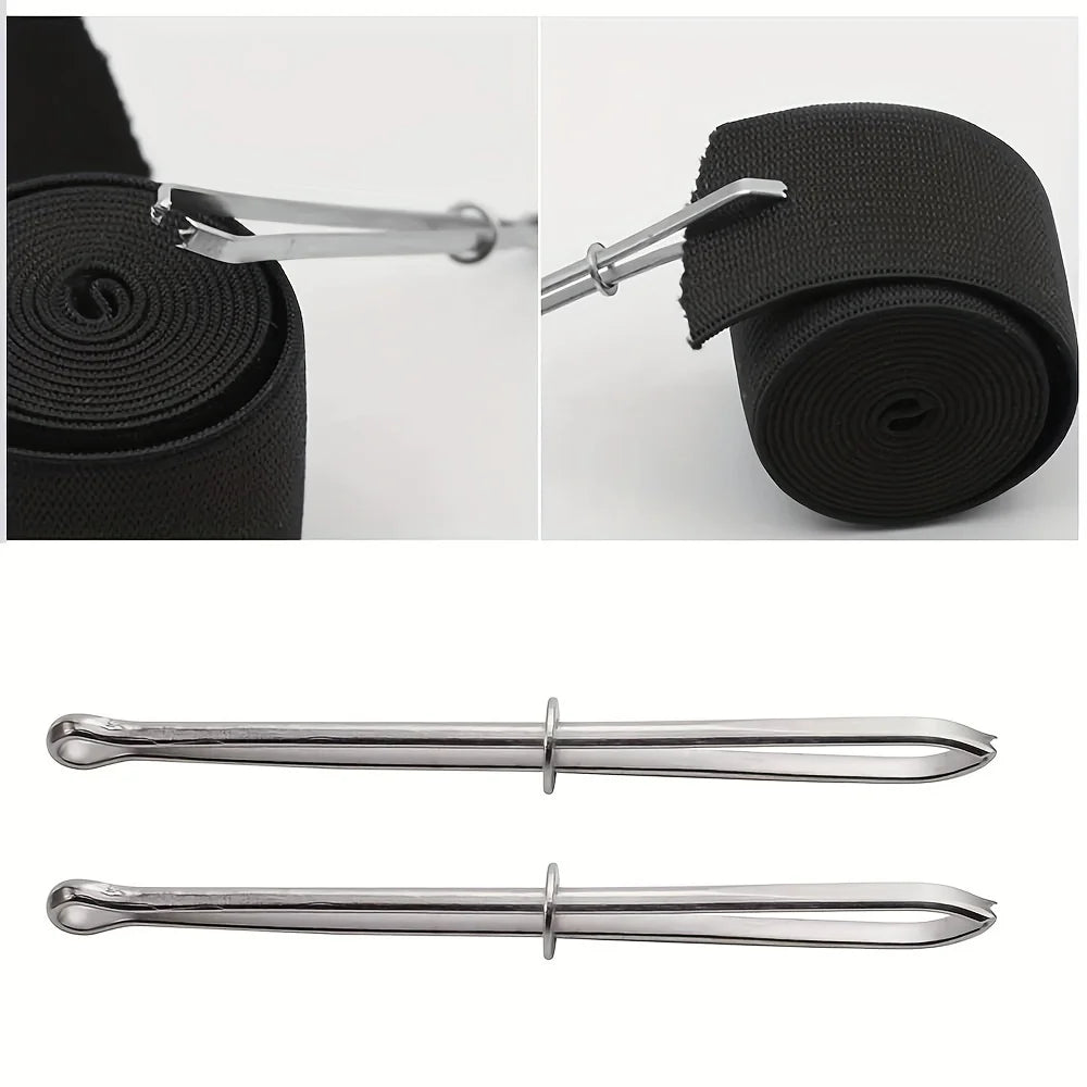 3PCS Garment Clips Sewing DIY Tools Elastic Tape Perforated Cross Stitch Threader Wear Elastic Clips (Wear Resistant Rope) Qme