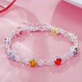 New trending 925 Sterling Silver Charm Luxury Colored Crystal Bracelets for Women Jewelry Fashion Party Wedding Accessories gift Qme 20CM 8INCHES