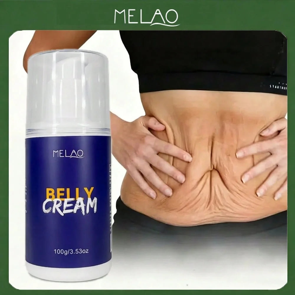 MELAO Belly Cream for Tummy, Hips, Thighs, Skin Firming & Moisturizing, with Natural Oils Massage Cream 100g/3.53oz Qme