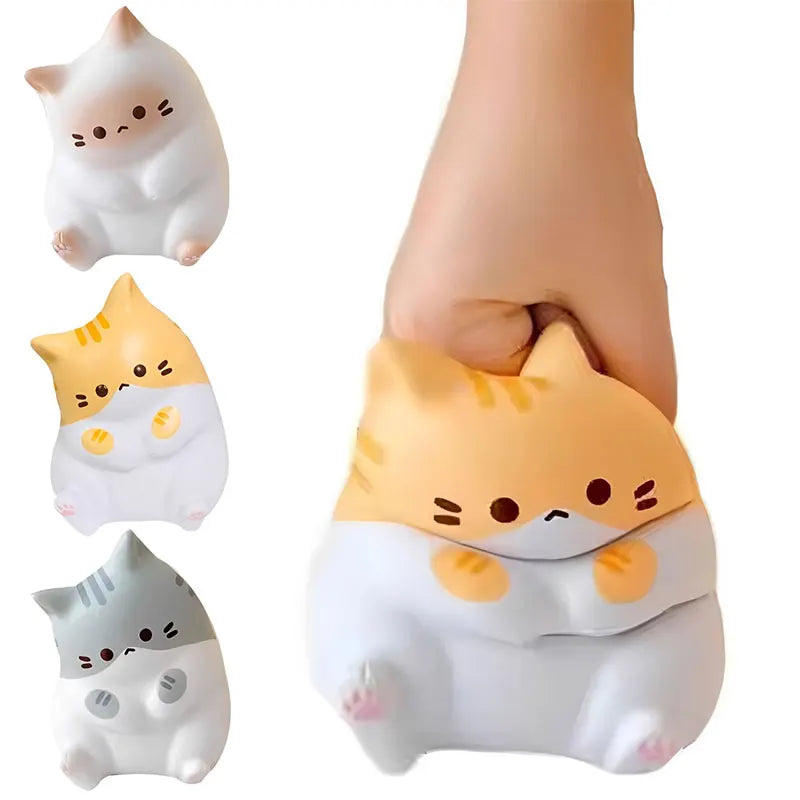 Kawai Cat Squishy Fidget Toy Slow Rebound Squeeze Stress Ball Cute Qme