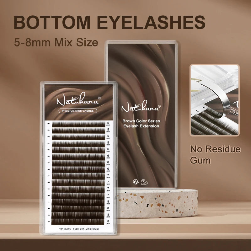 NATUHANA Bottom Eyelashes Extension J B C Curl Natural Soft Lower Qme