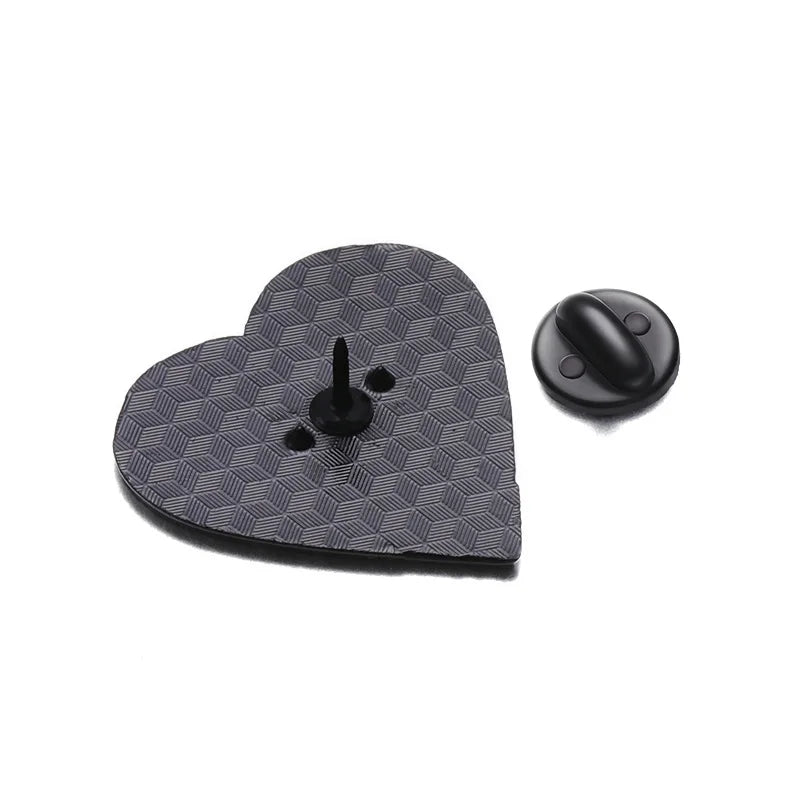 The Fantastic Mr Fox Couple Love Heart Brooch Enamel Pin Comedy Movies Badge Lapel Backpack Jewelry Gift for friend Wholesale Qme