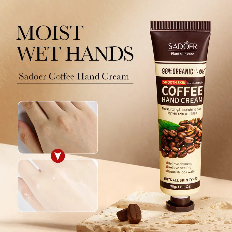 Coffee Moisturizing Hand Cream Skin Dry Autumn Winter Seasons Qme