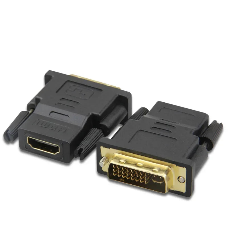 5pcs DVI 24+5 To Adapter Cables Plated Plug Male To Female HDMI-compatible To DVI Cable Converter 1080P for HDTV Projector Qme