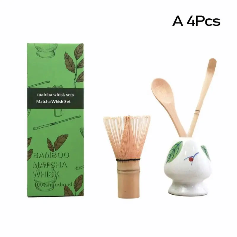 3 Japanese Matcha Tea Safe Bamboo Whisk Teaspoon Spoon Sets Indoor Qme A 4Pcs