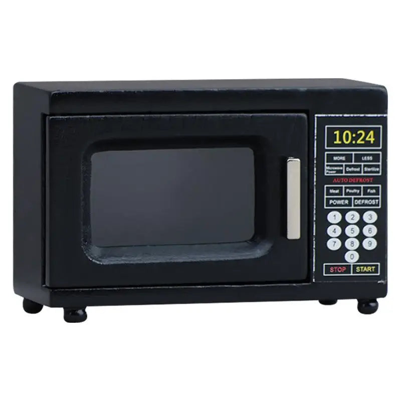1 12 Doll House Accessories Dollhouse Miniature Black Microwave Oven Qme