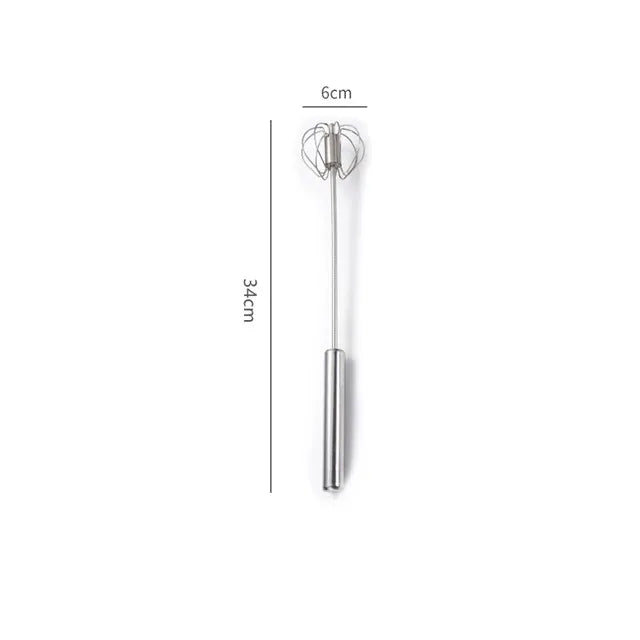 Semi-automatic Egg Beater 304 Stainless Steel Egg Whisk Manual Hand Mixer Self Turning Egg Stirrer Kitchen Accessories Egg Tools Qme L