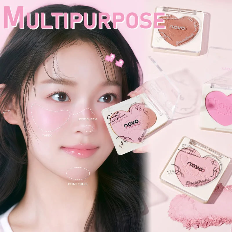 Cheek blush, mixed colors, powder blush, contouring and highlighting the face, sparkling or matte, lightweight, smooth Qme