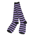 Women Black White Stripe Knee Socks Sweet Lolita Harajuku Stocking Qme Lavender One Size