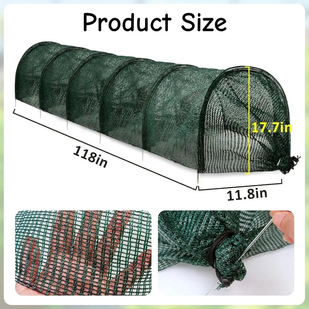 3M Garden Tunnel Shade Netting Quick Release Farm planting Preventing Insect Cover Portable Foldable Garden Tunnel Greenhouse Qme