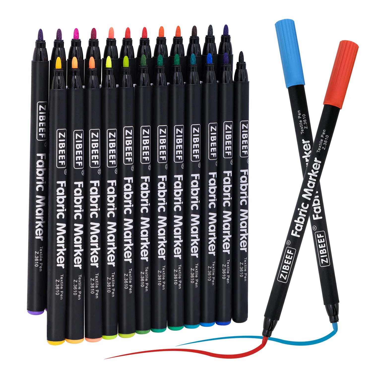 Fabric Markers Pen, 12/24 Colors Permanent Fabric Markers Pens for T-Shirt, Art Marker Set for Canvas Bags Hats Sneakers Qme