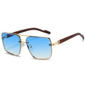Fashion Retro Square Metal Shades Women's Original Brand Design Driving Sunglasses New Double Bridge Pilot Sun Glasses Qme gradient blue