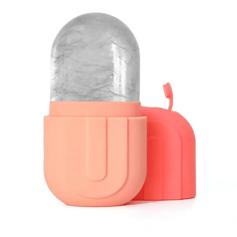 Facial Cold Compress Ice Roller Silicone Cooling Firming Tool Face Qme Pink