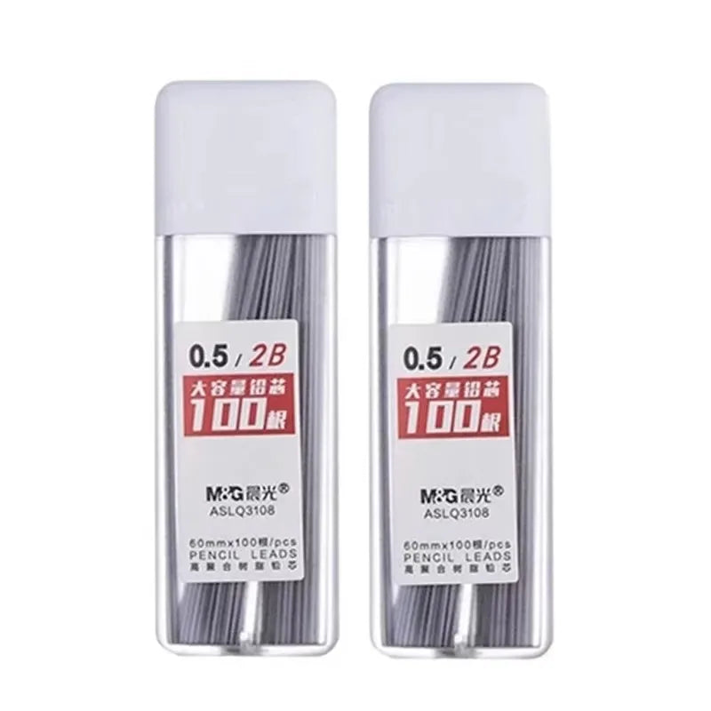 2B/HB Mechanical Pencil Refills White Simple 0.5/0.7mm for Students School Supplies Office Accessories Stationery Supplies Qme (2B)2box 0.5 mm