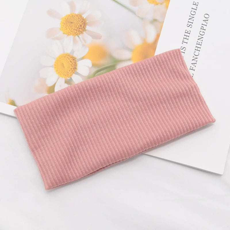 Women Solid Hairband Wide Hair Bands Elastic Headband Makeup Hoop Qme Pale Pinkish Grey One Size