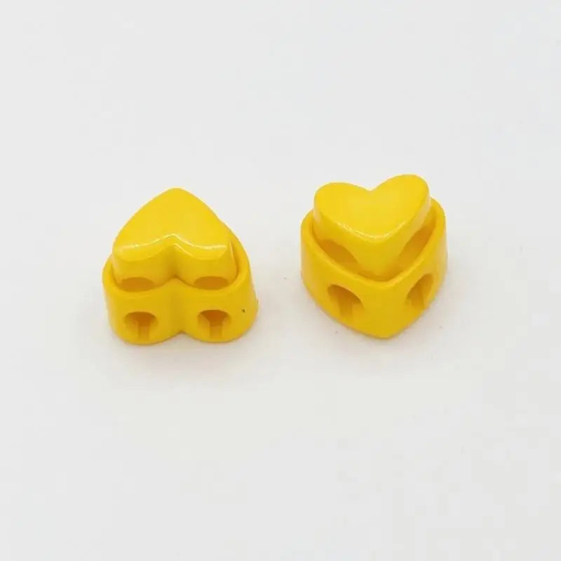 5pcs Colorful Garment Stoppers Heart-Shaped Plastic Cord Locks Double Hole Spring Toggle Anti-slip Stoppers Garment Accessories Qme A2