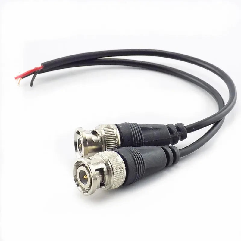 3pcs Coaxial DC Power Pigtail Cable BNC Male to Female Connector for CCTV Surveillance Qme 25cm
