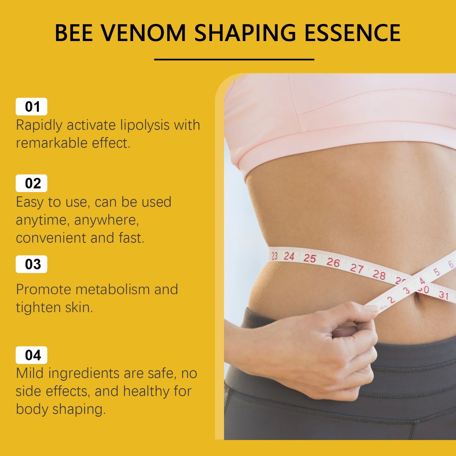 Bee Venom Shaping Oil Firming Lifting Body Skin Anti Cellulite Fat Burning Weight Loss Improve Sagging Thin Leg Massage Oil Qme